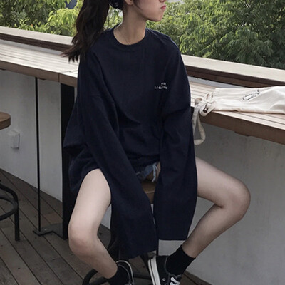 Autumn Winter Cotton New Loose Tops Women Letter Print T-shirts Korean Style Round Neck Long-sleeved Loose Female Tops
Autumn Winter Cotton New Loose Tops Women Letter Print T-shirts Korean Style Round Neck Long-sleeved Loose Female Tops