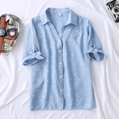 Women Chiffon Blouse Top Polka Dot Print Shirt Blouse Short Sleeve V Neck Casual Shirts Korean Summer Loose Tops Plus Size
Women Chiffon Blouse Top Polka Dot Print Shirt Blouse Short Sleeve V Neck Casual Shirts Korean Summer Loose Tops Plus Size