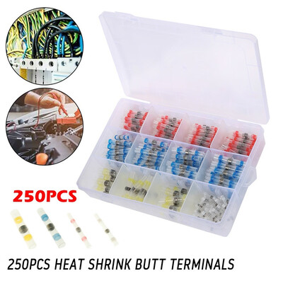 250Pcs Heat Shrink Butt Terminals Solder Seal Sleeve Wire Connector Waterproof Insulation Solder Ring
250Pcs Heat Shrink Butt Terminals Solder Seal Sleeve Wire Connector Waterproof Insulation Solder Ring
