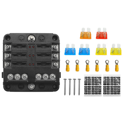 32V Plastics Cover Fuse Box Holder M5 Stud With LED Indicator Light 6 Ways Blade for Auto Car Boat Marine Trike
32V Plastics Cover Fuse Box Holder M5 Stud With LED Indicator Light 6 Ways Blade for Auto Car Boat Marine Trike