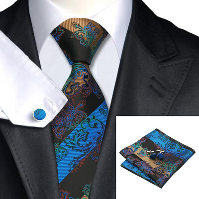 N-0268 Vogue Men Silk Tie Set Black Paisley Necktie Handkerchief Cufflinks Set Ties For Men Formal Wedding Business wholesale
N-0268 Vogue Men Silk Tie Set Black Paisley Necktie Handkerchief Cufflinks Set Ties For Men Formal Wedding Business wholesale