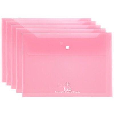 Fizz 5 Pack Thick double-layer transparent file bag button information bag office supplies red A6281
Fizz 5 Pack Thick double-layer transparent file bag button information bag office supplies red A6281