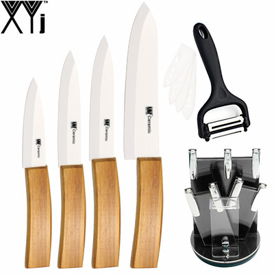 6 Pieces Ceramic knife Set XYj Bamboo Handle 3" 4" 5" 6" Kitchen Knife + Rotated Blade Peeler + Acrylic Holder
6 Pieces Ceramic knife Set XYj Bamboo Handle 3" 4" 5" 6" Kitchen Knife + Rotated Blade Peeler + Acrylic Holder