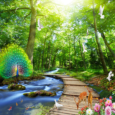 Custom Mural Wallpaper 3D Forest Peacock Wood Bridge Nature Scenery Photo Wall Murals Living Room TV Sofa Backdrop Wall Painting
Custom Mural Wallpaper 3D Forest Peacock Wood Bridge Nature Scenery Photo Wall Murals Living Room TV Sofa Backdrop Wall Painting