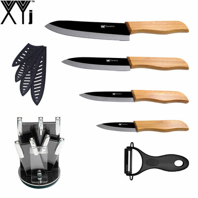3" 4" 5" 6" Ceramic Knives XYJ Brand Balck Blade Bamboo Handle Exquisite Kitchen Knives Set Cooking Knife Stand With One Peeler
3" 4" 5" 6" Ceramic Knives XYJ Brand Balck Blade Bamboo Handle Exquisite Kitchen Knives Set Cooking Knife Stand With One Peeler