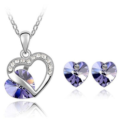 Austrian Crystal Heart Pendant Necklace Earrings Stud Jewelry Sets For Women White Gold Plated 4351
Austrian Crystal Heart Pendant Necklace Earrings Stud Jewelry Sets For Women White Gold Plated 4351