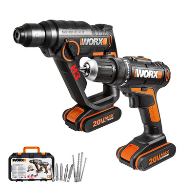 WORX 20V dual electric version electric hammer drill combination WX936 light charging electric hammer plus lithium electric drill home decoration outdoor installation electric tools
WORX 20V dual electric version electric hammer drill combination WX936 light charging electric hammer plus lithium electric drill home decoration outdoor installation electric tools