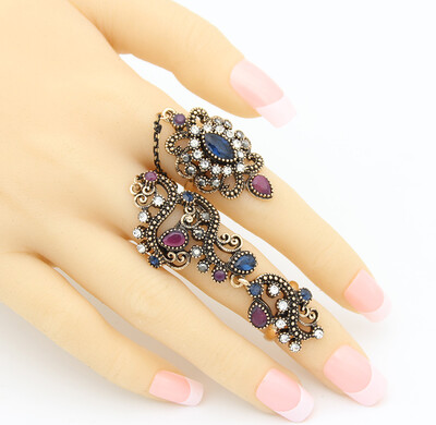 Vintage Flower Turkish Rings Adjustable Size Women Colorful Resin Antique Gold Jewelry Link Two Fingers Ring Festival Anillos
Vintage Flower Turkish Rings Adjustable Size Women Colorful Resin Antique Gold Jewelry Link Two Fingers Ring Festival Anillos