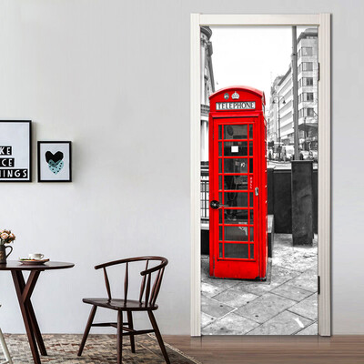 Modern Creative Red Telephone Booth 3D Wallpaper Restaurant Door Mural Sticker PVC Self-Adhesive Home Decor Wallpaper 77cmx200cm
Modern Creative Red Telephone Booth 3D Wallpaper Restaurant Door Mural Sticker PVC Self-Adhesive Home Decor Wallpaper 77cmx200cm