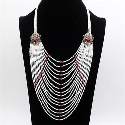 Turkish Women Bead Strand Necklace Ethnic Flower Antique Gold Color Resin Royal Wedding Jewelry Beaded Sweater Chain Necklace
Turkish Women Bead Strand Necklace Ethnic Flower Antique Gold Color Resin Royal Wedding Jewelry Beaded Sweater Chain Necklace