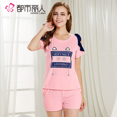Cosmo Lady pajamas cotton short-sleeved shorts suit comfortable round neck cute cartoon strapless home service underwear
Cosmo Lady pajamas cotton short-sleeved shorts suit comfortable round neck cute cartoon strapless home service underwear