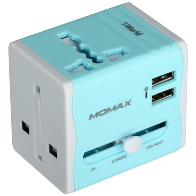 MOMAX Wonderful Global Charger Dual USB Travel Abroad Global Power Conversion Plug&Socket for
MOMAX Wonderful Global Charger Dual USB Travel Abroad Global Power Conversion Plug&Socket for