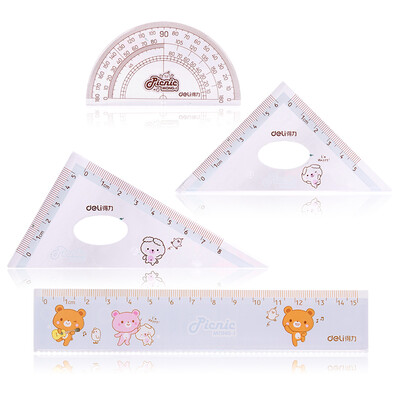 Deli deli student ruler 4 piece set of drawing set ruler straight ruler triangle ruler 2 protractor color random 71966
Deli deli student ruler 4 piece set of drawing set ruler straight ruler triangle ruler 2 protractor color random 71966