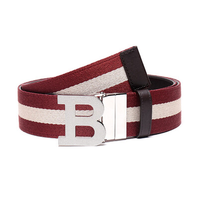 BALLY Bally Mens Red Beige Striped Fabric with Leather Plate Buckle Double-Sided Belt Belt B BUCKLE 40 TT 5 95cm
BALLY Bally Mens Red Beige Striped Fabric with Leather Plate Buckle Double-Sided Belt Belt B BUCKLE 40 TT 5 95cm