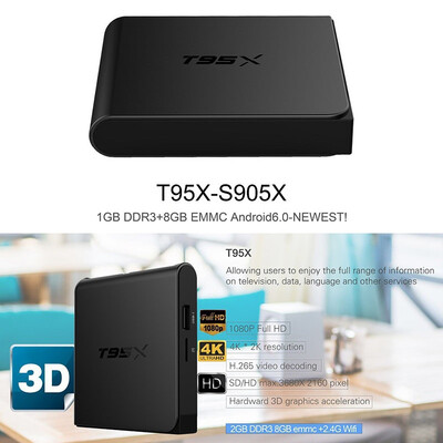 T95X TV Box - Android 6.0, Amlogic S905X CPU, Mali-450MP GPU, Kodi, 4Kx2K Decoding, 4K Resolutions. Wi-Fi
T95X TV Box - Android 6.0, Amlogic S905X CPU, Mali-450MP GPU, Kodi, 4Kx2K Decoding, 4K Resolutions. Wi-Fi