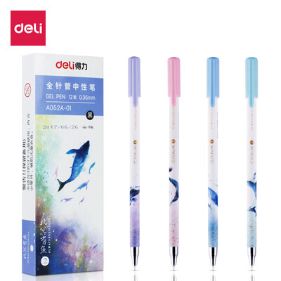 Deli deli North Ming has a fish 035mm black gel pen student full needle pen pen 12 pen box A052A-01
Deli deli North Ming has a fish 035mm black gel pen student full needle pen pen 12 pen box A052A-01