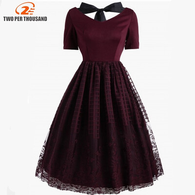 2018 Women Retro Dress Robe Vintage Short Sleeve Mesh Lace Summer Backless Dress Retro Rockabilly Big Swing Party Dresses Vestidos
2018 Women Retro Dress Robe Vintage Short Sleeve Mesh Lace Summer Backless Dress Retro Rockabilly Big Swing Party Dresses Vestidos