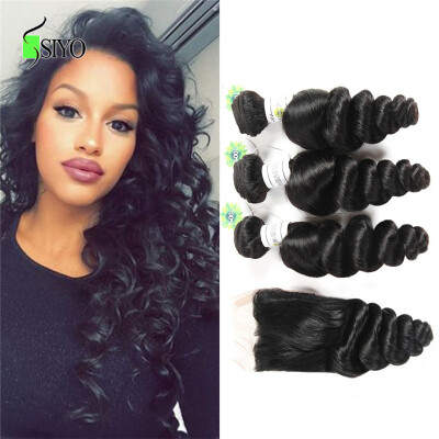 Unprocessed Indian Virgin Hair With Lace Closure Indian Loose Wave With Closure 3Bundles With Closure Human Hair With Closure
Unprocessed Indian Virgin Hair With Lace Closure Indian Loose Wave With Closure 3Bundles With Closure Human Hair With Closure