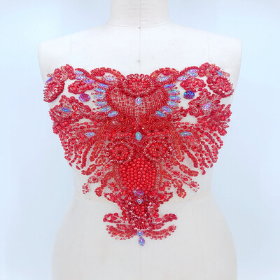 Pure hand made red sew on Rhinestones applique on mesh crystals patches trimming 3737cm dress accessory
Pure hand made red sew on Rhinestones applique on mesh crystals patches trimming 3737cm dress accessory