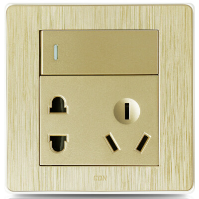 Sidon (CDN) switch socket open double-controlled five-hole wall switch socket DJ-K012ES warranty 10 years 3D brushed gold sharp series
Sidon (CDN) switch socket open double-controlled five-hole wall switch socket DJ-K012ES warranty 10 years 3D brushed gold sharp series