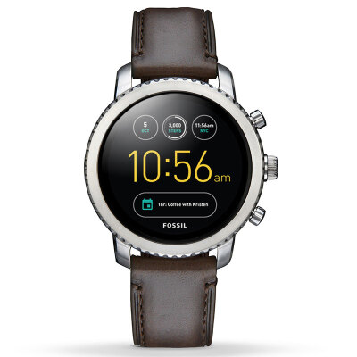 

Fossil Европейский и американский смарт-часы Сенсорный экран Электронные моды моды Мода Часы Браун ремешок Серебряный стальной корпус Мужчины FTW4003