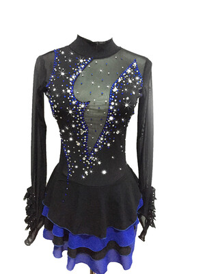 Black figure skating performance clothing long sleeve performance clothing skirt simple&generous skating grading clothing
Black figure skating performance clothing long sleeve performance clothing skirt simple&generous skating grading clothing