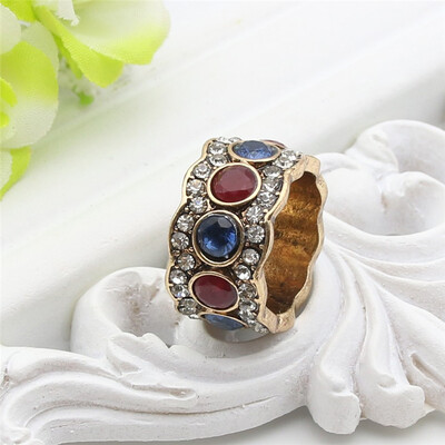 Fashion Double Color Crystal Antique Turkish Rings Wave Line Retro Gold Plate Ring Rome Court Luxury Jewelry Women Festival Gift
Fashion Double Color Crystal Antique Turkish Rings Wave Line Retro Gold Plate Ring Rome Court Luxury Jewelry Women Festival Gift