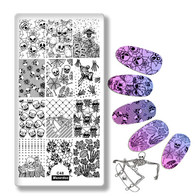 Horror Skull Nail Art Stamp Plate Cobweb Sword Maple Leaf Design Nail Art Stamping Template Image Plate Stencil Manicure Tool
Horror Skull Nail Art Stamp Plate Cobweb Sword Maple Leaf Design Nail Art Stamping Template Image Plate Stencil Manicure Tool