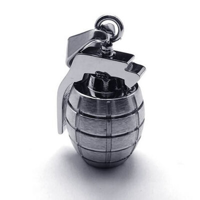 Hpolw silver&black Stainless Steel mens Oval Grenade&Bomb PendantNecklace 18-26 inch Chain
Hpolw silver&black Stainless Steel mens Oval Grenade&Bomb PendantNecklace 18-26 inch Chain