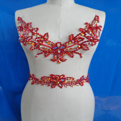 Pure hand made red blue green sew on Rhinestones applique crystals patches 2926cm387cm for dress DIY dress accessory
Pure hand made red blue green sew on Rhinestones applique crystals patches 2926cm387cm for dress DIY dress accessory