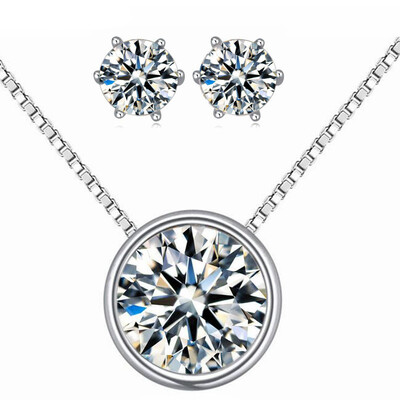 Austrian Crystal Round Pendant Necklace Stud Earrings Set For Women Jewelry Set MotherS Gift
Austrian Crystal Round Pendant Necklace Stud Earrings Set For Women Jewelry Set MotherS Gift