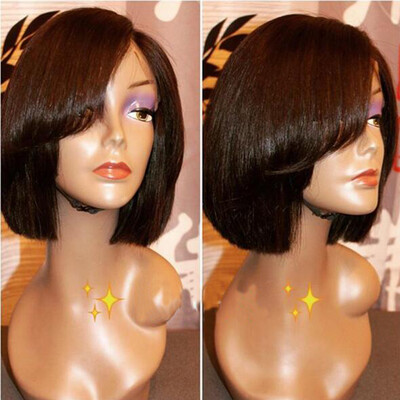 Human Hair Short Wigs With Bangs Glueless Lace Front Wigs Brazilian Human Hair Bob Wig for Black Women
Human Hair Short Wigs With Bangs Glueless Lace Front Wigs Brazilian Human Hair Bob Wig for Black Women
