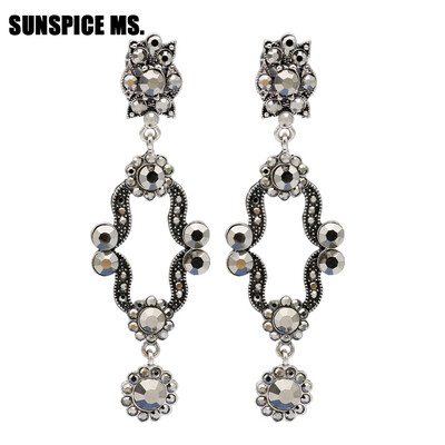 Exquisite Bohemia Women Long Rhinestone Dangle Earrings Antique Silver Round Drop Earring Turkish Indian Ethnic Wedding Jewelry
Exquisite Bohemia Women Long Rhinestone Dangle Earrings Antique Silver Round Drop Earring Turkish Indian Ethnic Wedding Jewelry