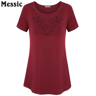 Vintage Appliques Flower Female T-shirt Short Sleeve O-Neck Women Casual Solid Tee Curved Hem Femme Casual Tops Plus Size XXL
Vintage Appliques Flower Female T-shirt Short Sleeve O-Neck Women Casual Solid Tee Curved Hem Femme Casual Tops Plus Size XXL