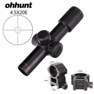 Ohhunt 45x20E Compact Hunting Rifle Scope Red Illuminated Glass Etched Reticle Riflescope With Flip-open Lens Caps&Rings
Ohhunt 45x20E Compact Hunting Rifle Scope Red Illuminated Glass Etched Reticle Riflescope With Flip-open Lens Caps&Rings