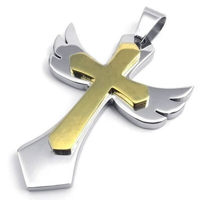 Hpolw Stainless steel casting Silver feather/Angel Wing pendant Gold Cross Pendant Mens&Womens Necklace Gold 18-26 inch Chain
Hpolw Stainless steel casting Silver feather/Angel Wing pendant Gold Cross Pendant Mens&Womens Necklace Gold 18-26 inch Chain