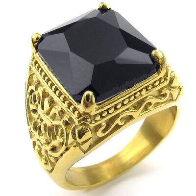 Hpolw golden Stainless Steel Men Vintage Engraved Fleur De Lis Dragon Claw Ring Circular Surface Classic black crystal ring
Hpolw golden Stainless Steel Men Vintage Engraved Fleur De Lis Dragon Claw Ring Circular Surface Classic black crystal ring