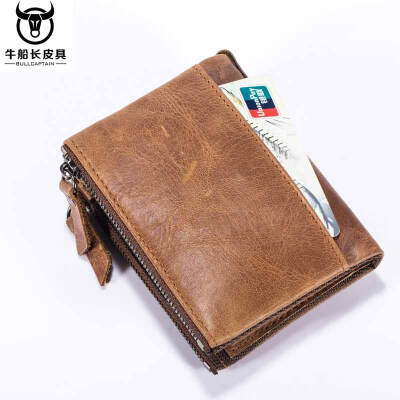 BULL CAPTAIN Vintage BIFOLD brand leather MEN wallets cowhide zipper SHORT money wallet hasp card holder small coin purse QB06
BULL CAPTAIN Vintage BIFOLD brand leather MEN wallets cowhide zipper SHORT money wallet hasp card holder small coin purse QB06