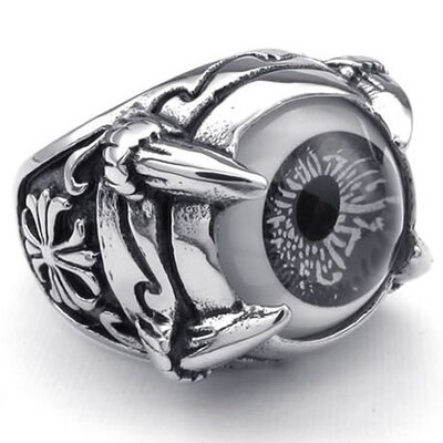 Hpolw men's 316L Stainless Steel Gothic Dragon Claw Evil Eye Biker Men's Ring, Black & Silver crystal eyes,Width: 20mm
Hpolw men's 316L Stainless Steel Gothic Dragon Claw Evil Eye Biker Men's Ring, Black & Silver crystal eyes,Width: 20mm