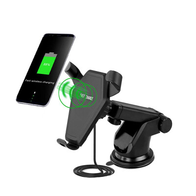 

LUNDA Car Mount Qi Wireless Charger для iPhone X 8 Plus Быстрая зарядка Быстрая беспроводная зарядная подставка для держателя для Samsung S8