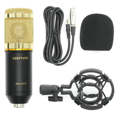BM-800 Condenser Microphone Cardioid Pro Audio Studio Vocal Recording Mic 35mm Jack Shock Mount for KTV Karaoke Mic
BM-800 Condenser Microphone Cardioid Pro Audio Studio Vocal Recording Mic 35mm Jack Shock Mount for KTV Karaoke Mic