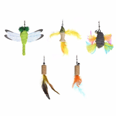 5pcs Cat Teaser Chaser Feather Replacement Colorful Pet Catcher Wand Stick Feather Refill with Bell Interactive Funny Cute Play Ex
5pcs Cat Teaser Chaser Feather Replacement Colorful Pet Catcher Wand Stick Feather Refill with Bell Interactive Funny Cute Play Ex