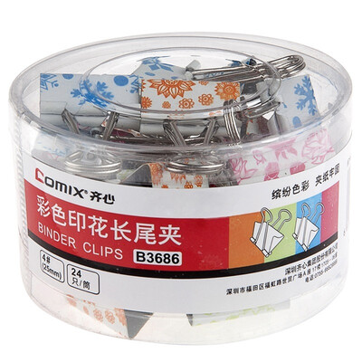 COMIX 24 loaded 25mm color printing long tail clip ticket folder swallows clip iron clip office stationery B3686
COMIX 24 loaded 25mm color printing long tail clip ticket folder swallows clip iron clip office stationery B3686