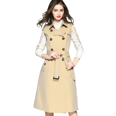 BURDULLY Double breasted Sleeveless Trench Coat Women Spring 2018 Fashion Long Coats Ladies British Autumn Trench Coat
BURDULLY Double breasted Sleeveless Trench Coat Women Spring 2018 Fashion Long Coats Ladies British Autumn Trench Coat