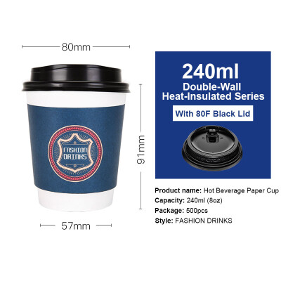 OTOR 240ml380ml470ml Paper Cups Two Layers Heat-Insulated Disposable Cup with Cover for Coffee&Beverages 500pcs
OTOR 240ml380ml470ml Paper Cups Two Layers Heat-Insulated Disposable Cup with Cover for Coffee&Beverages 500pcs