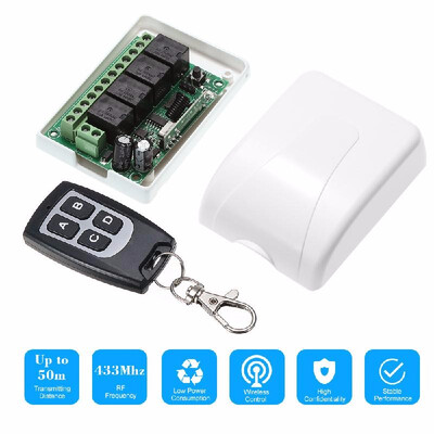 433Mhz DC 12V 4CH Universal 10A Relay Wireless Remote Control Switch Receiver Module&1PCS 4 Key RF 433 Mhz Transmitter Remote
433Mhz DC 12V 4CH Universal 10A Relay Wireless Remote Control Switch Receiver Module&1PCS 4 Key RF 433 Mhz Transmitter Remote