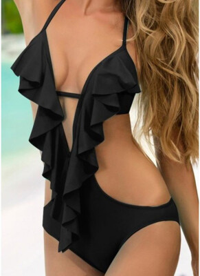 2018 Women One Piece Swimsuit Halter Open Side Ruffles Swimwear Playsuit Jumpsuit Rompers
2018 Women One Piece Swimsuit Halter Open Side Ruffles Swimwear Playsuit Jumpsuit Rompers