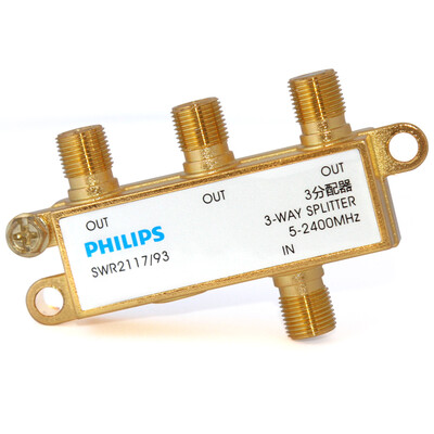 Philips PHILIPS SWR2117 93 cable TV branch of a switch to three 5-2400MHz high frequency wide&high compatible three distributor - gold
Philips PHILIPS SWR2117 93 cable TV branch of a switch to three 5-2400MHz high frequency wide&high compatible three distributor - gold