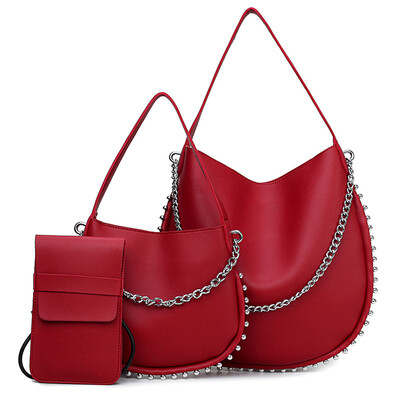 SGARR Large Cpacity PU Leather Women Tote Bags High Quality Chain Rivet Crossbody Bag New Fashion Female 3 Pieces Set Shoulder Bag
SGARR Large Cpacity PU Leather Women Tote Bags High Quality Chain Rivet Crossbody Bag New Fashion Female 3 Pieces Set Shoulder Bag