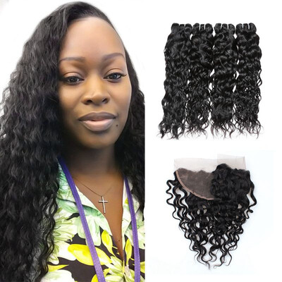 Ishow Ear To Ear Lace Frontal Closure With 4 Bundles 7A Peruvian Water Wave Human Hair Weave With Frontal Closure
Ishow Ear To Ear Lace Frontal Closure With 4 Bundles 7A Peruvian Water Wave Human Hair Weave With Frontal Closure